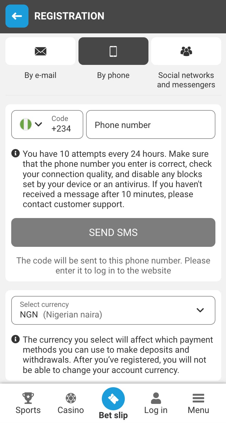 Ways to register on Megapari
