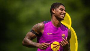 Marcus Rashford during training