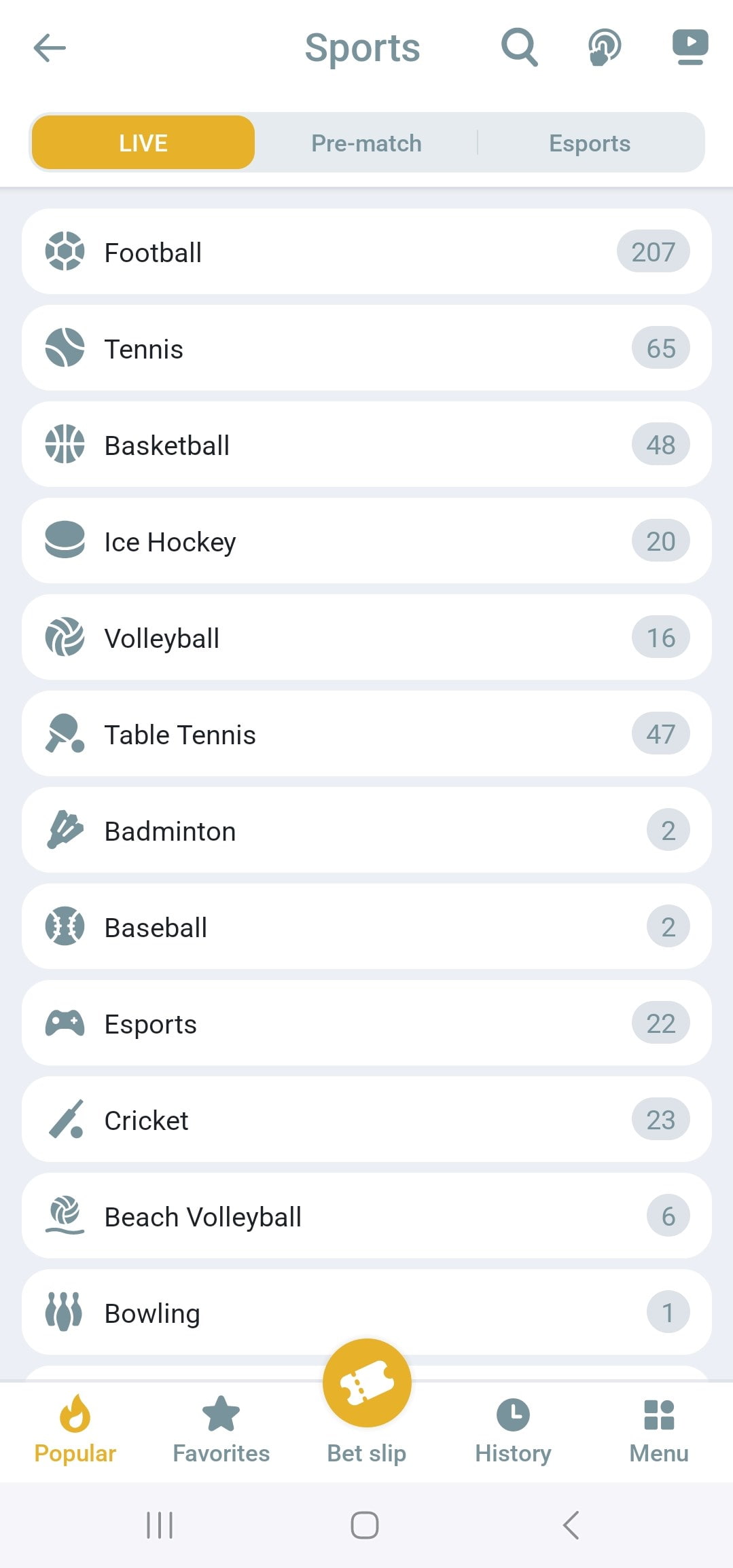 Live in the Melbet App