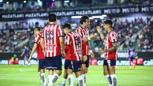 Chivas players in the match against Masaltan