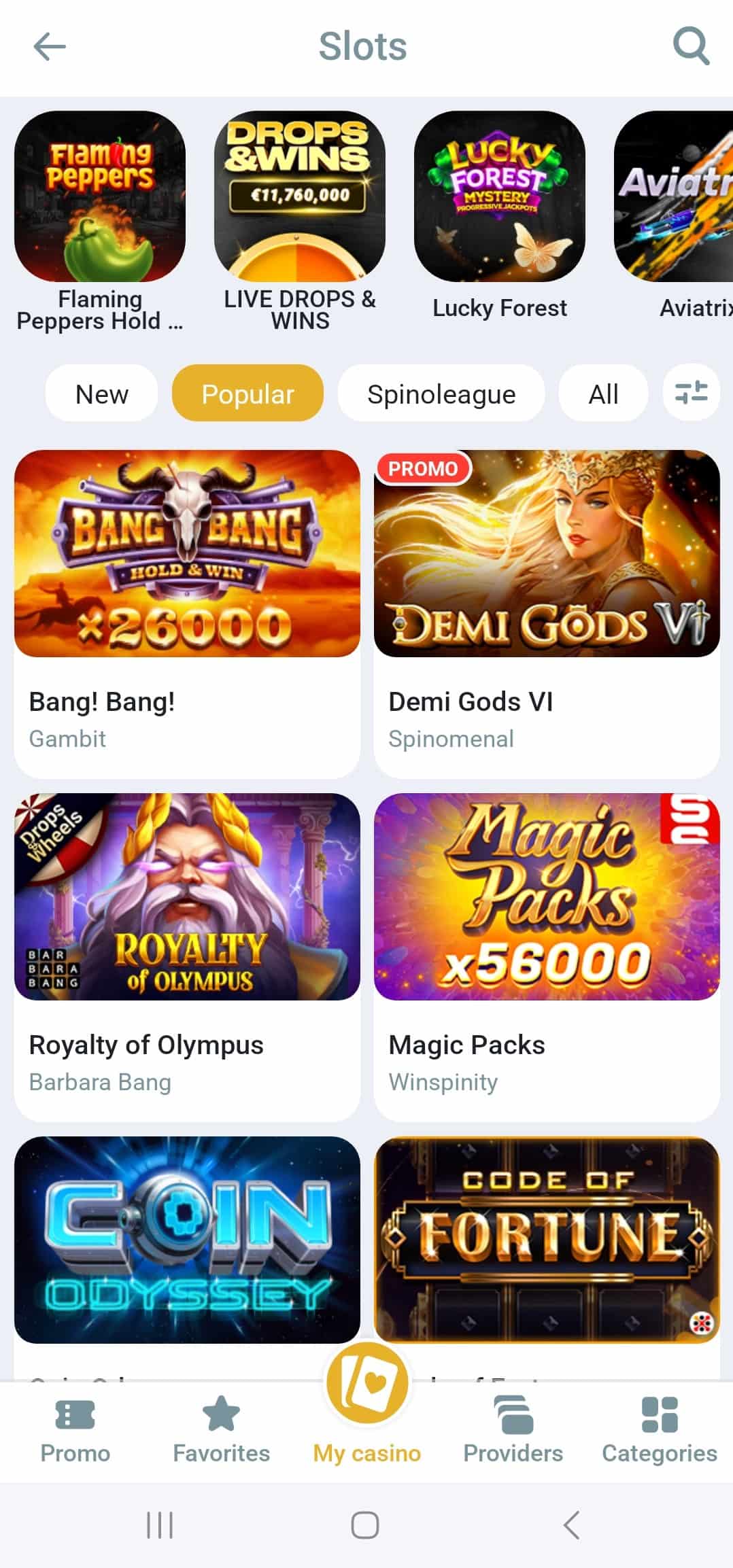 Slots in the Melbet App