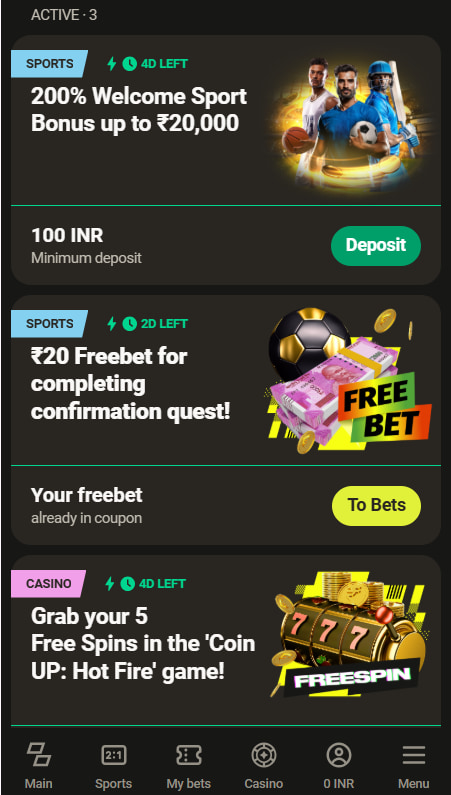 Promotions at PariMatch