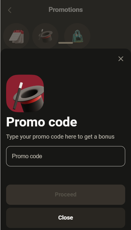 Applying a Promo Code on Parimatch