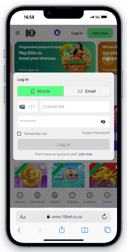 Log In to 10Bet Account