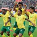 Bafana Bafana celebrates after scoring a goal against Guinea