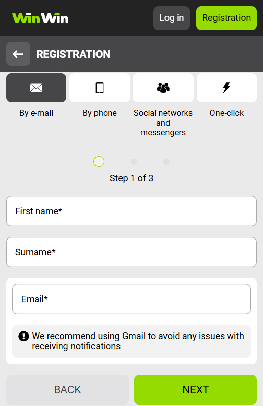 WinWin App Registration
