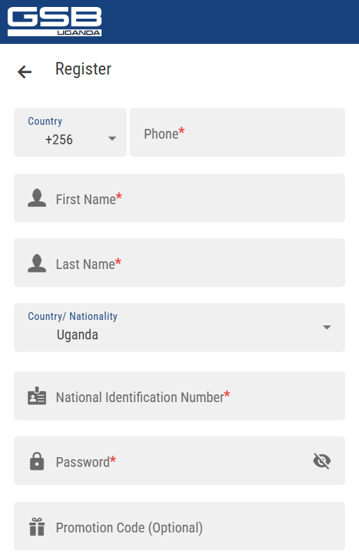 Sign Up Using the GSB App