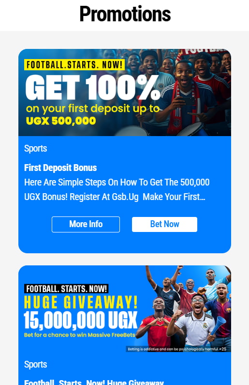 Promotions in GSB App
