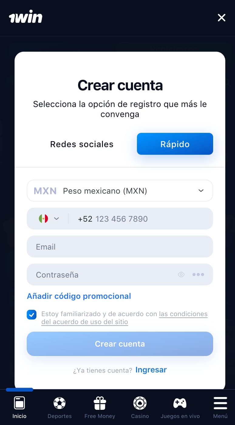 Proceso de inscripción
