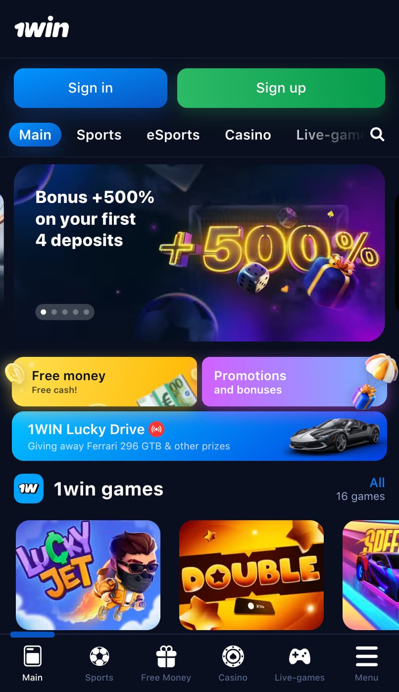 1win Mobile Version
