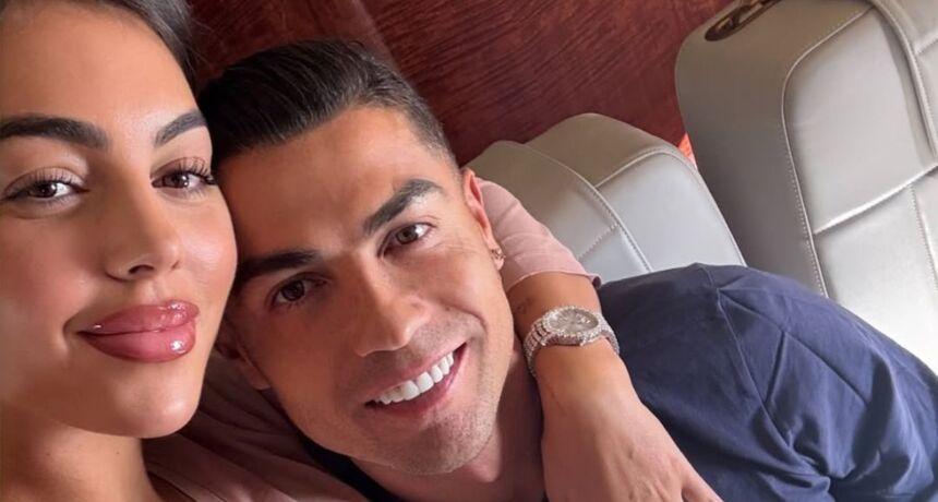 Cristiano Ronaldo with his fiancee Georgina Rodriguez