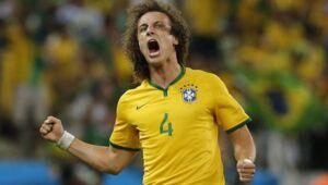David Luiz in a match for the Brazilian national team