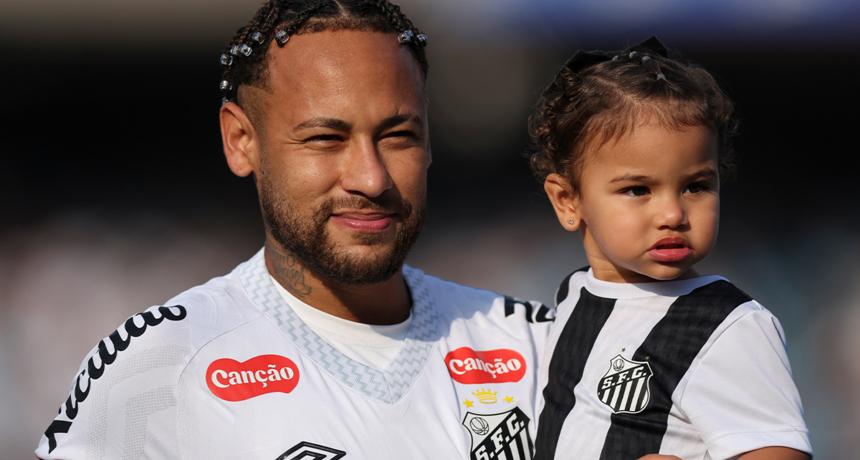 Neymar and his daughter