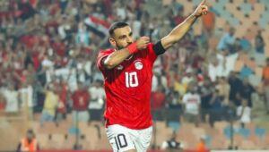 Mohamed Salah celebrates scoring for Egypt