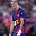 Robert Lewandowski playing for Barcelona