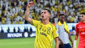 Cristiano Ronaldo celebrates Al Nasr's victory