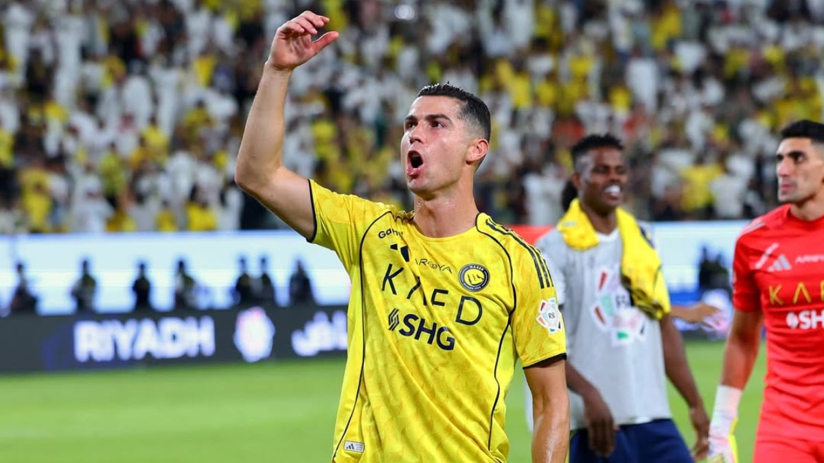 Cristiano Ronaldo reacts to Al-Nassr's Saudi Cup victory