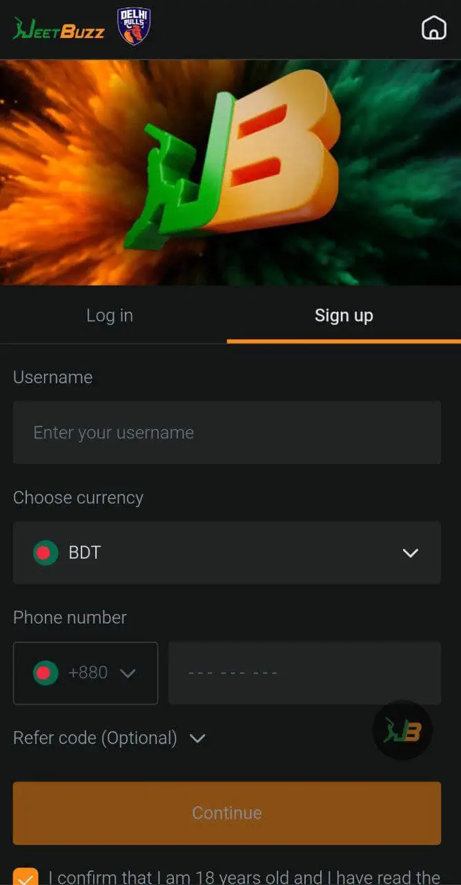 How to register in the JeetBuzz app