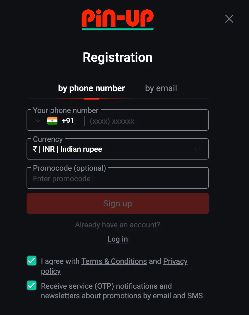 Pin-Up Registration
