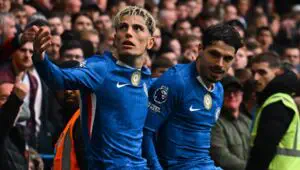 Garnacho scores his first for Chelsea as the Blues draw level with Arsenal in a remarkable stat
