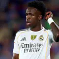 Vinicius Junior of Real Madrid looks on during the LaLiga
