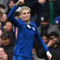  Alejandro Garnacho, joueur de Chelsea, célèbre le premier but marqué par son équipe lors du match de Premier League.