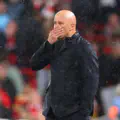 Arne Slot, Manager of Liverpool reacts during the Carabao Cup Fourth Round