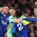 Friendly fire! Idrissa Gueye sent off for lashing out at teammate Michael Keane