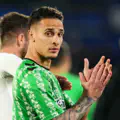 Antony of Real Betis acknowledges the fans after the LaLiga match between Getafe CF and Real Betis .