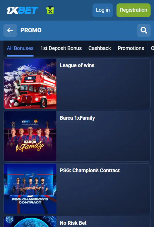1xBet Bonuses