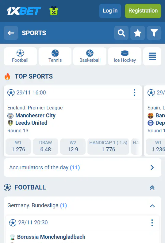 1xBet Sports