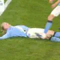 A sensational finale! Referee disallows Cherki's midfield goal and sends off Szoboszlai for blatant foul on Haaland