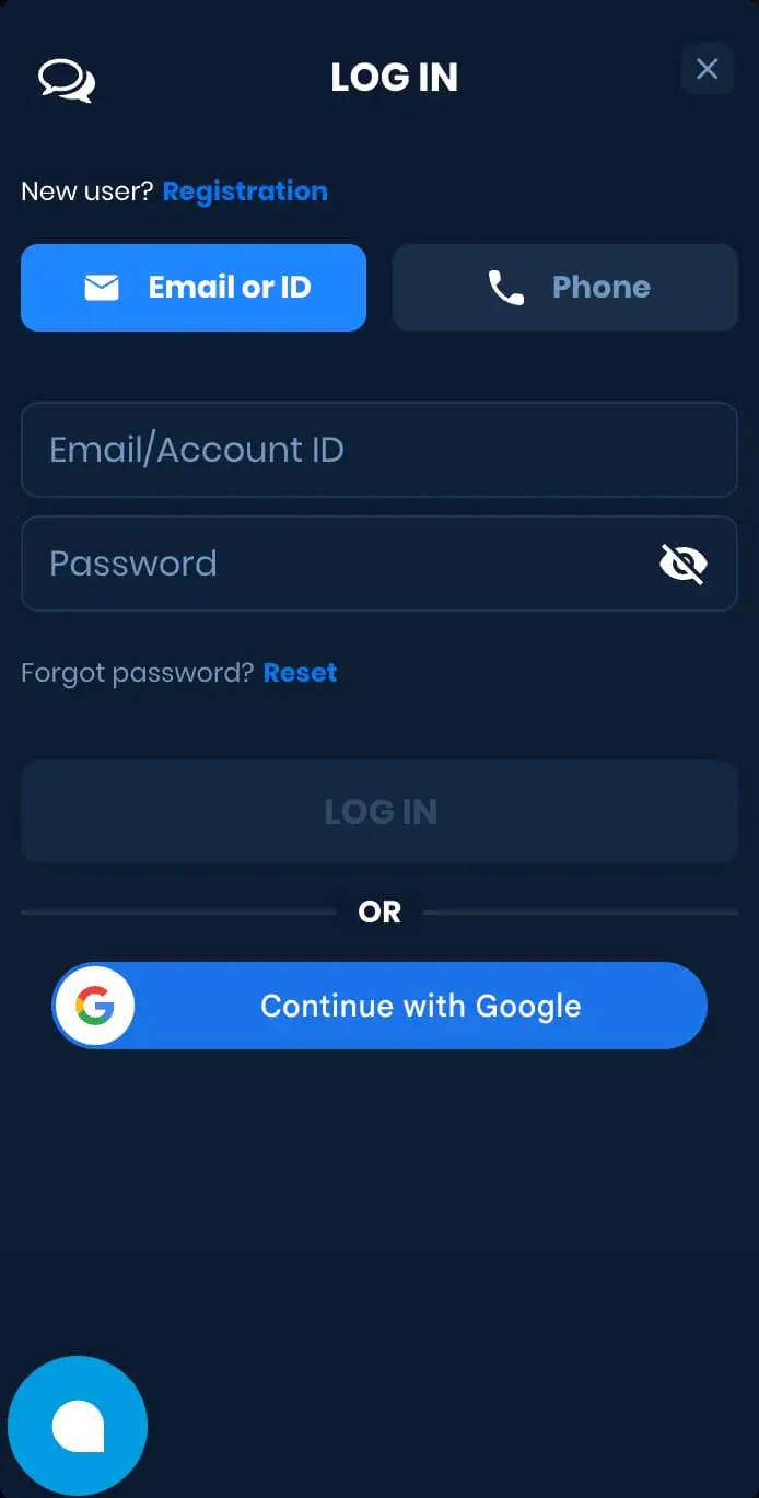 Login Using Email or Player ID