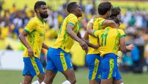Mamelodi Sundowns seal their quarterfinal place in the Caf Champions League competition with Brayan Leone scoring a brace in a fierce match at Loftus
