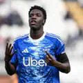 Assane Diao reacts to his performance against Pisa in Serie A