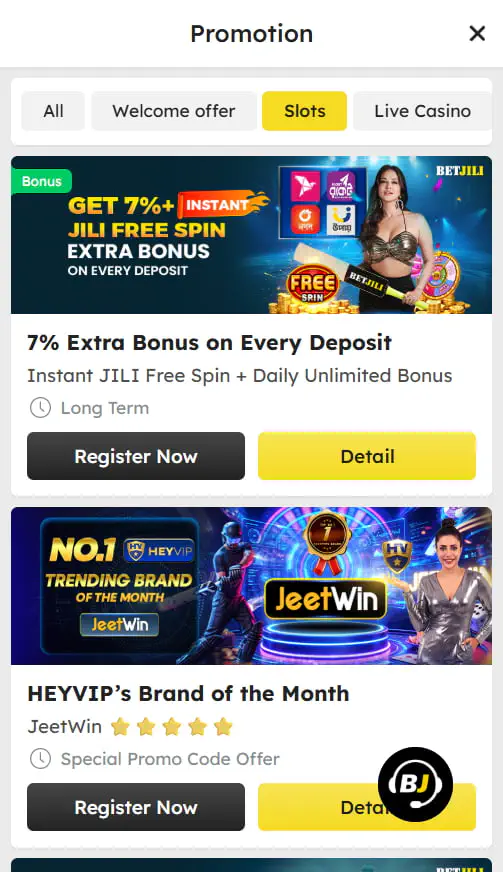 Popular Promotions at BetJili Casino
