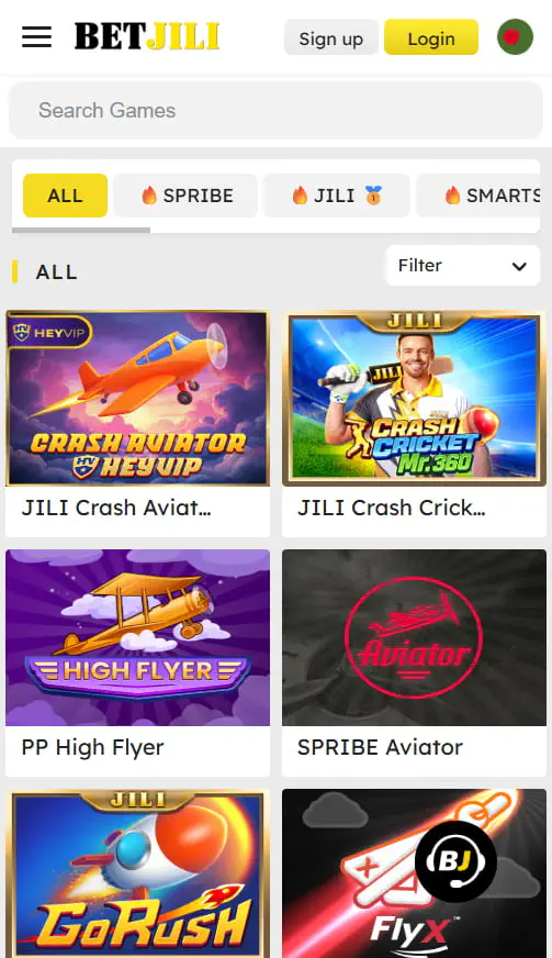 BetJili Crash Games