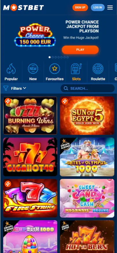 Slots in Mostbet Casino