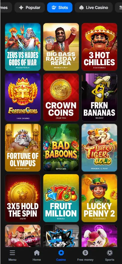 Slots in 1Win Casino