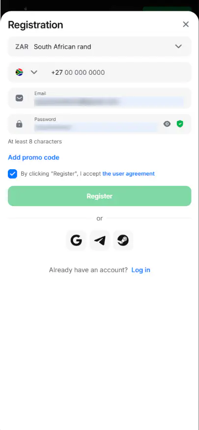 Registration at 1Win Casino