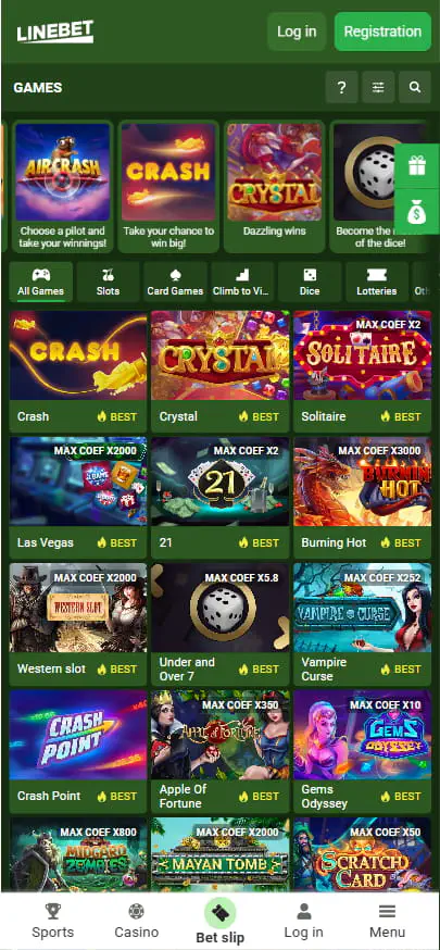 Linebet Games