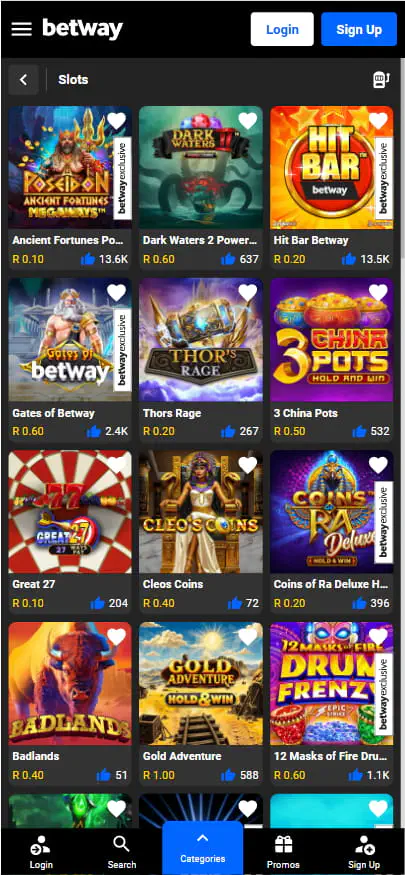 Slots at Betway Casino