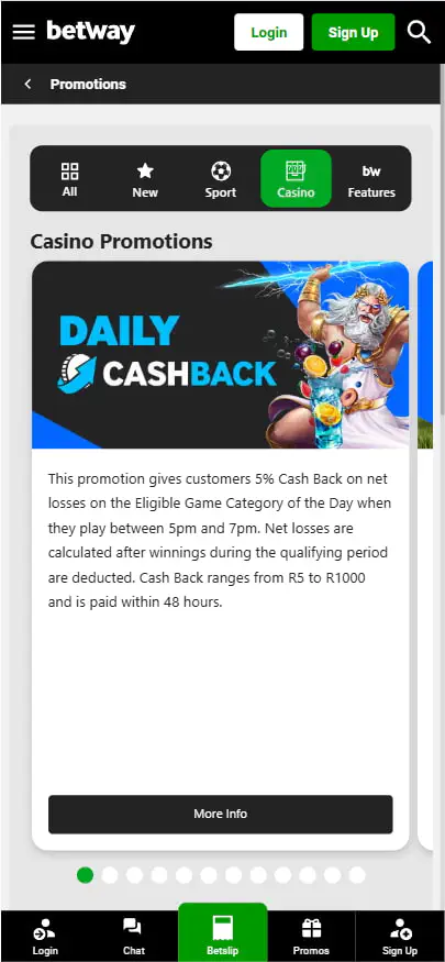 Promotional Offers at Betway Casino