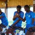 The DR Congo team holds its first training session in Houston
