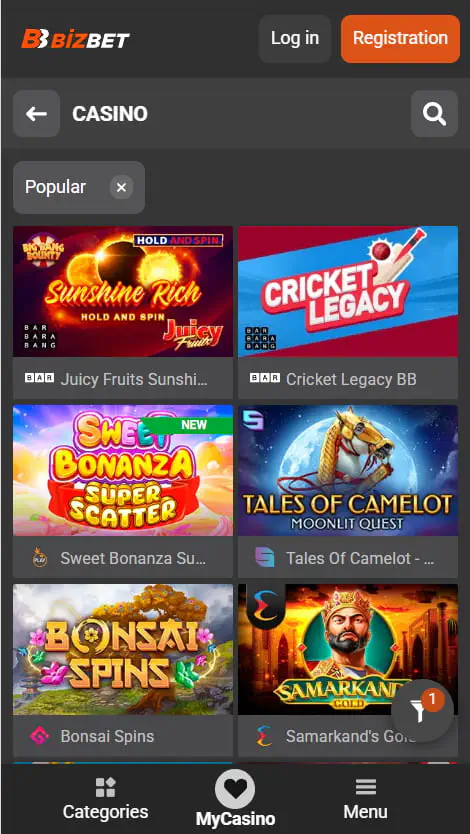 Casino at Bizbet App