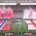 Solid support. A global football legend attended the Norway vs England match