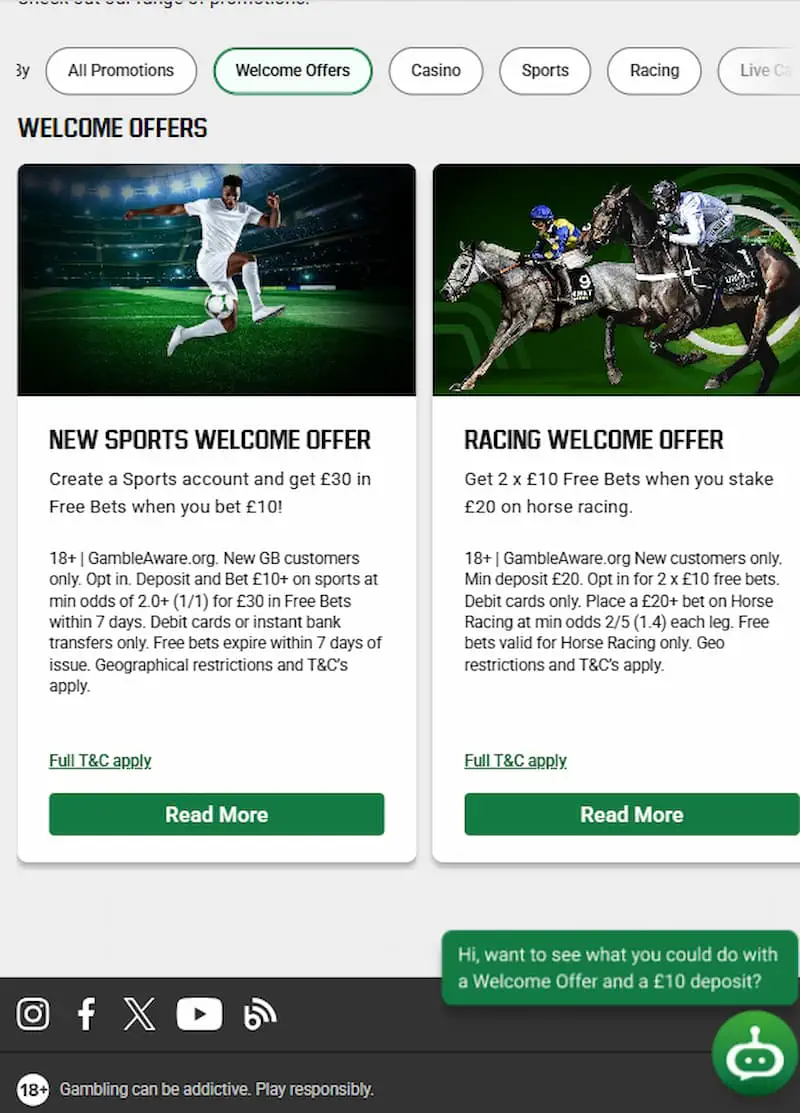 Unibet Welcome Offer