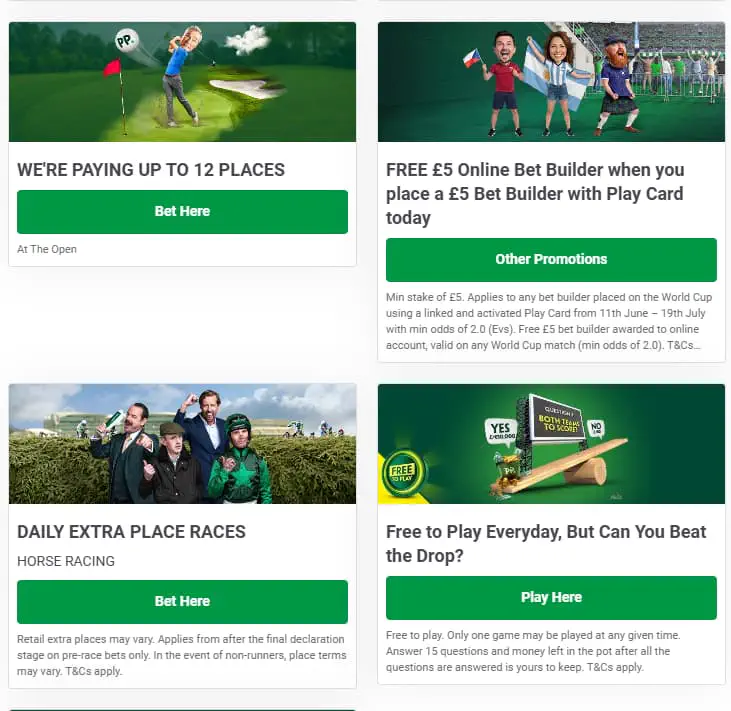 Another Paddy Power bonuses