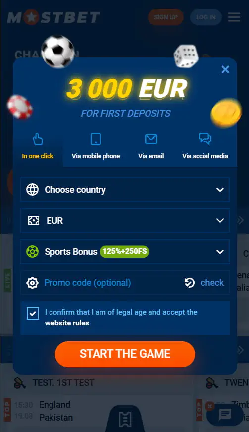 Registration with promo code