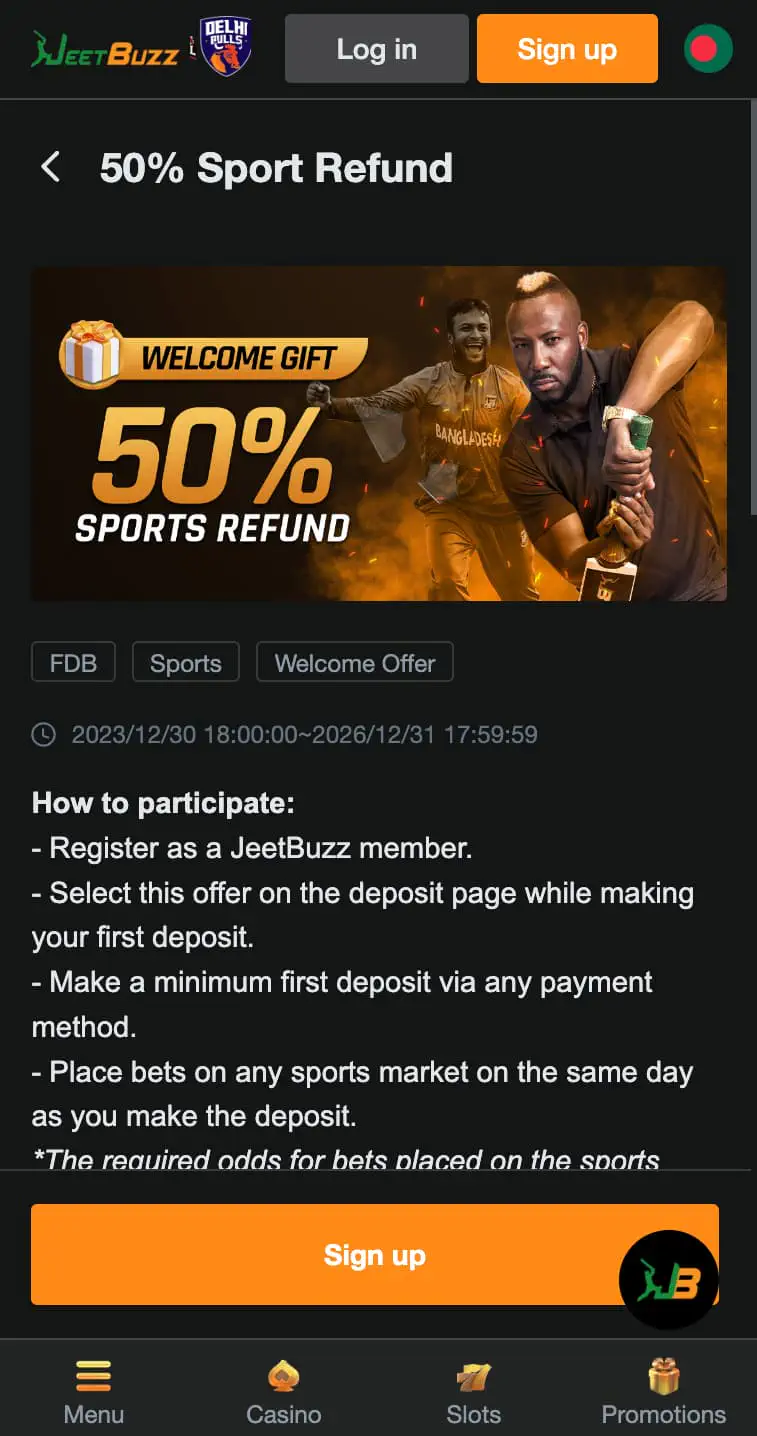 Jeetbuzz sign-up offer